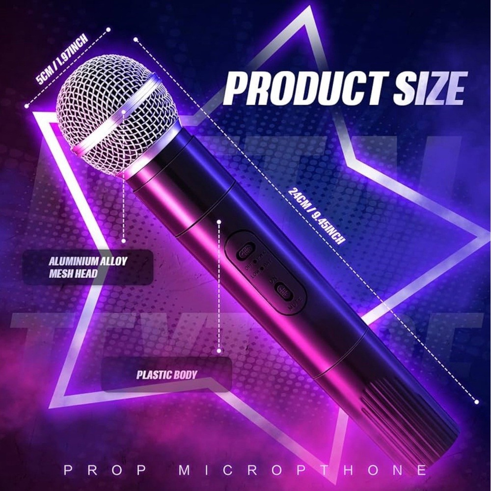 🎤Simulation Microphone Fake‎ Mircophone Kids Work Office Halloween Decor Toy T1